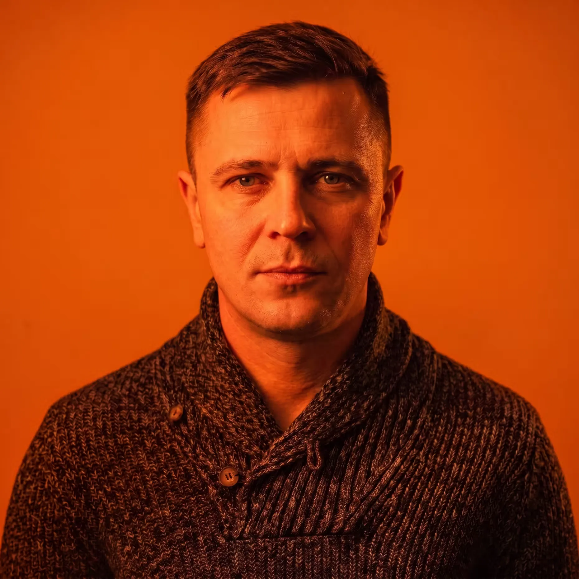 Sebastian Szarejko, portret w pomarańczowym świetle