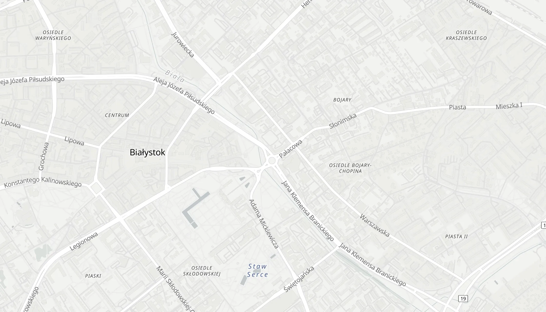 Plan Białystok: obszar, w którym pracuję na miejscu