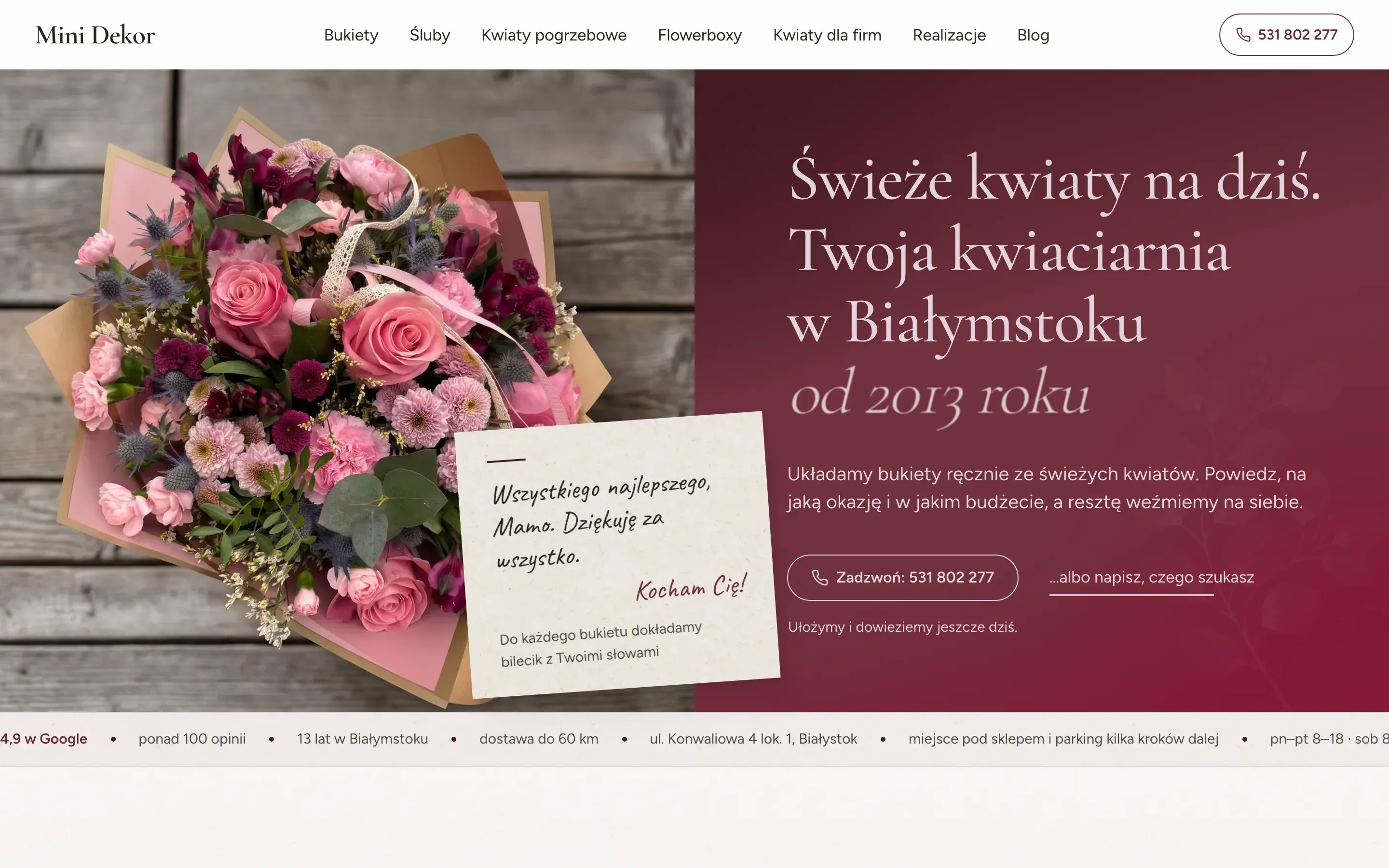 Mini Dekor — zrzut strony